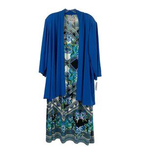 Dressbarn Women's Casual Dress Cardigan Combo w/ Necklace